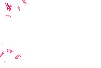 Light Red vector doodle texture with leaves.