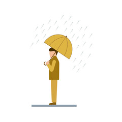 Rainy day autmn vector design illustration icon umbrella man rain
