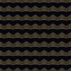 Golden geometric Crown seamless vector pattern