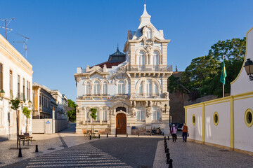 Fototapeta na wymiar Detail of Belmarço Palace in Faro Portugal