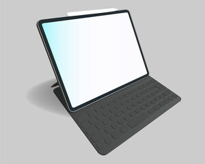 タブレットPCのイラスト/液晶パッド/ペンつき/キーボードつき