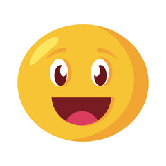 happy emoji face classic flat style icon