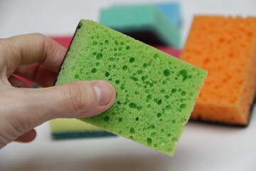 hand and sponge