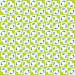 Vector seamless pattern texture background with geometric shapes, colored in green, white colors.