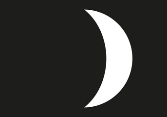 Luna menguante sobre fondo negro