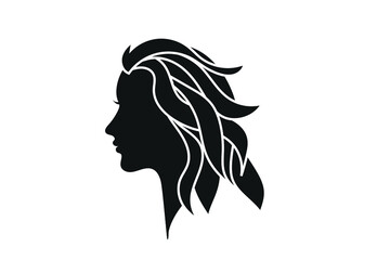 Modern girl icon. profile icon. female face icon vector 