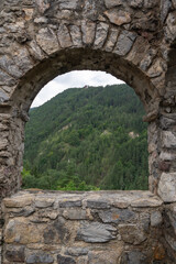 Fototapeta na wymiar Ruins of Strecno Castle and Spicak lookout