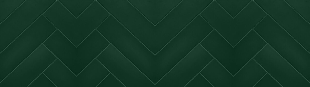 Dark green seamless abstract grunge pattern square rhombus diamond herringbone tiles texture background banner panorama long