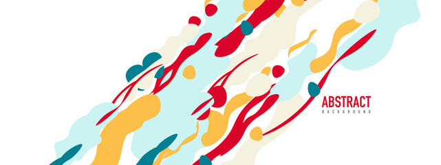 Trendy liquid style shapes abstract design, dynamic vector background for placards, brochures, posters, web landing pages, covers or banners