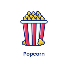 Popcorn flat icon Vector illustration isolated on white