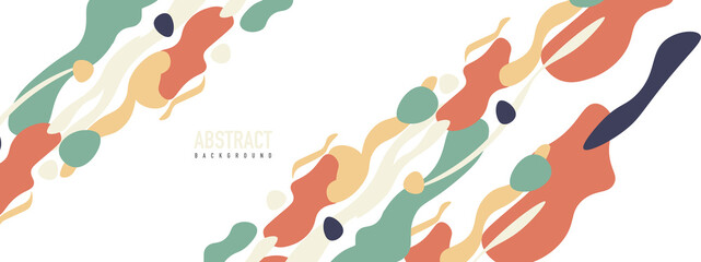 Trendy liquid style shapes abstract design, dynamic vector background for placards, brochures, posters, web landing pages, covers or banners