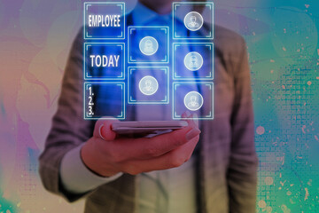 Handwriting text Employee. Conceptual photo one employed by another usually for wages or salary...