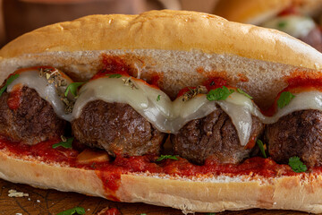 Meatball Sandwich on a Hoagie Roll