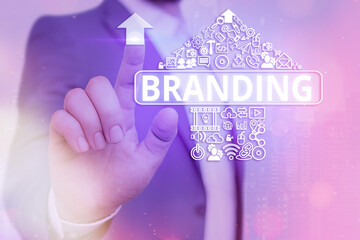 Handwriting text writing Branding. Conceptual photo the promoting of a product or service of a...
