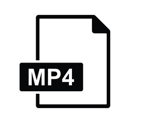 MP4 file document icon. Download MP4 button icon isolated, MP4 file symbol