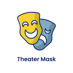 Theater Mask flat icon Vector illustration isolated on white