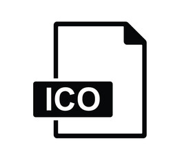 ico file document icon. Download ico button icon isolated, ico file symbol