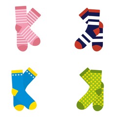 A pair of colorful socks vector illustration isolated on white.