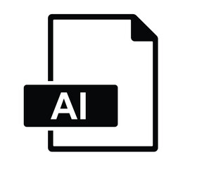 AI file document icon. Download AI button icon isolated, AI file symbol