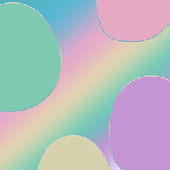 Colorful Modern Shapes On Rainbow Gradient Background Template-For Banner, Poster, Card & Social Media