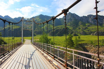 the carriageway of the old auto bridge over the river