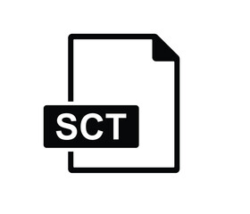 SCT file document icon. Download SCT button icon isolated, SCT file symbol