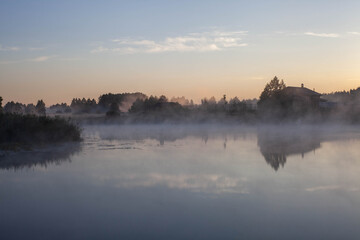sunrise over the lake