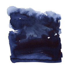 Indigo blue artistic painting. Abstract liquid watercolor background. Template Design for poster.
