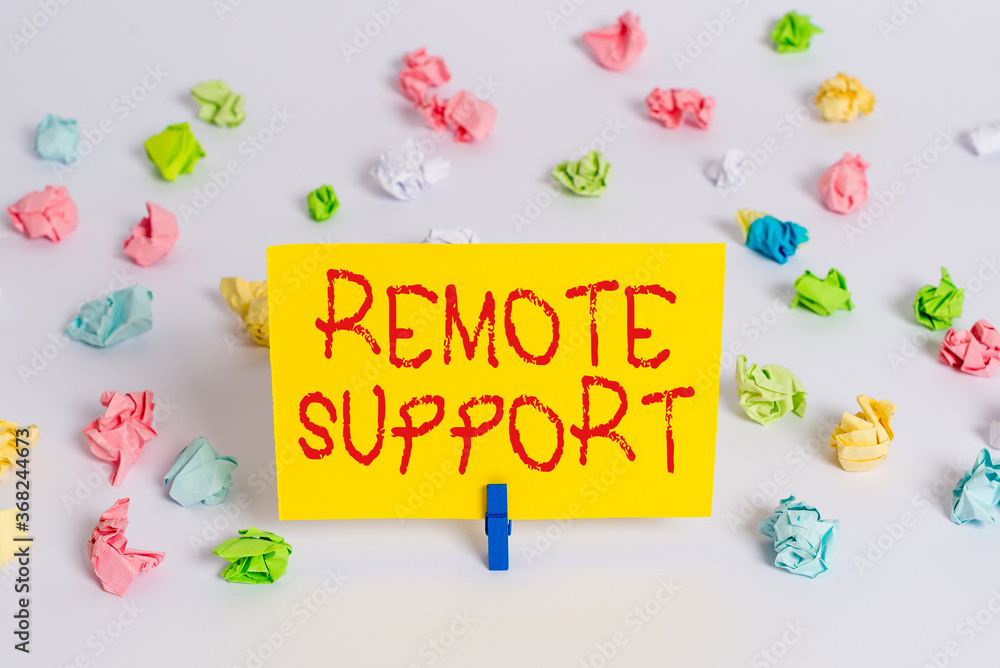 Poster handwriting text remote support. conceptual photo type of secure service, which permits representati