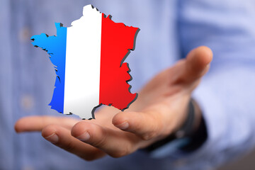 3d Digital France map country illustration