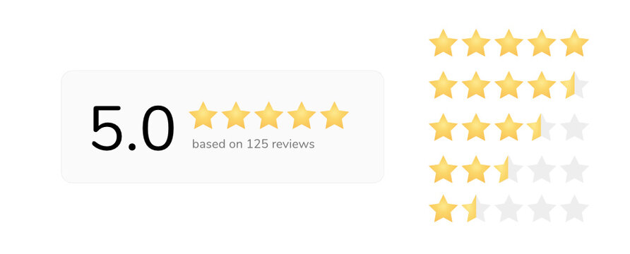 set of web and app vector rating stars