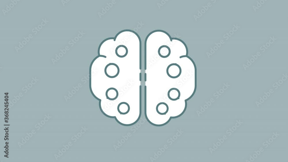 Poster brain line icon on the alpha channel