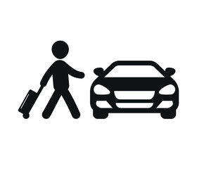 man with car icon. travel icon