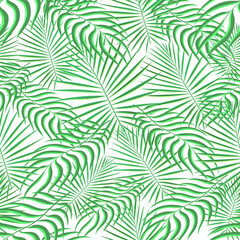 Tropical pattern seamless background. Palm leaves, modern seamless summer tropic art. Colorful trendy natural botanic print for decoration fabric,fashion textile. Palm tree leaf.Vector tropics botany.