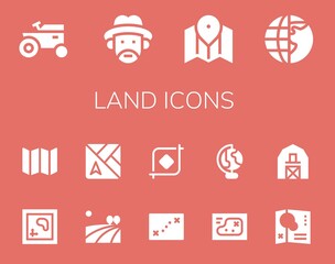 Modern Simple Set of land Vector filled Icons