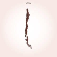 Scribble Map of Chile Design Template.