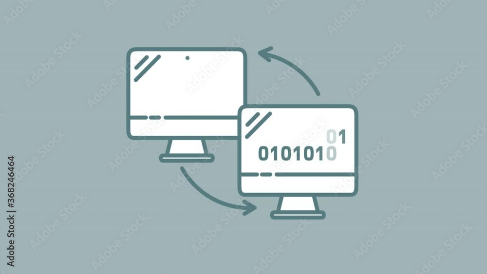 Poster computer connection line icon on the alpha channel