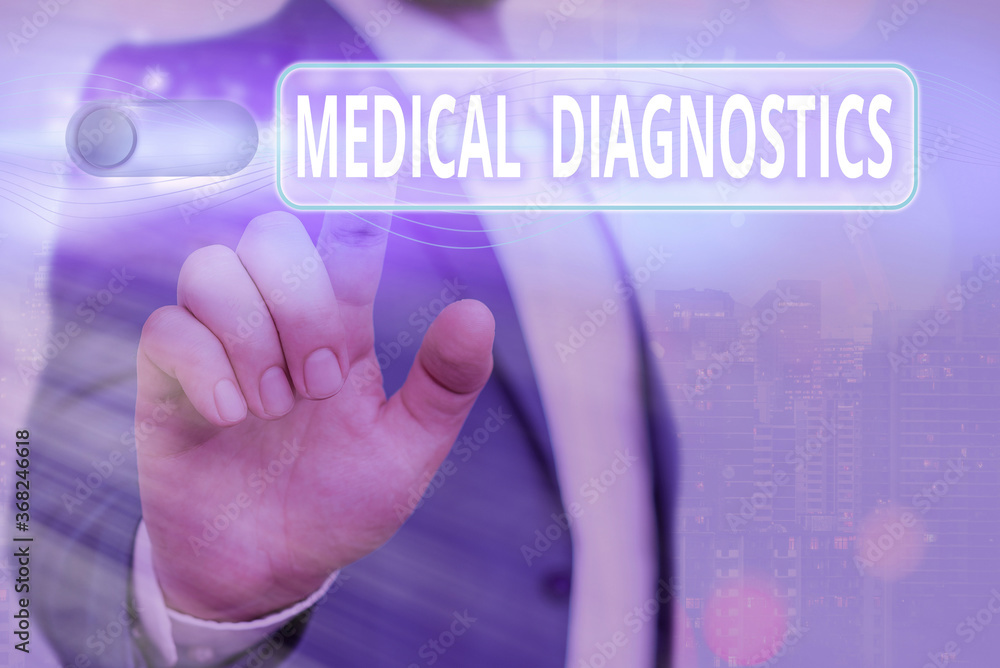 Fototapete handwriting text medical diagnostics. conceptual photo act of identifying a disease from its signs a