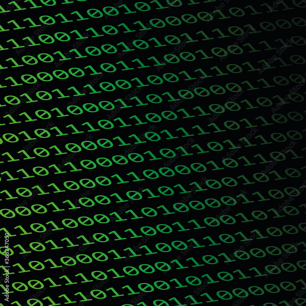 Poster digital binary code on black background vector illustration eps10