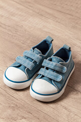 Children's sneakers of blue color