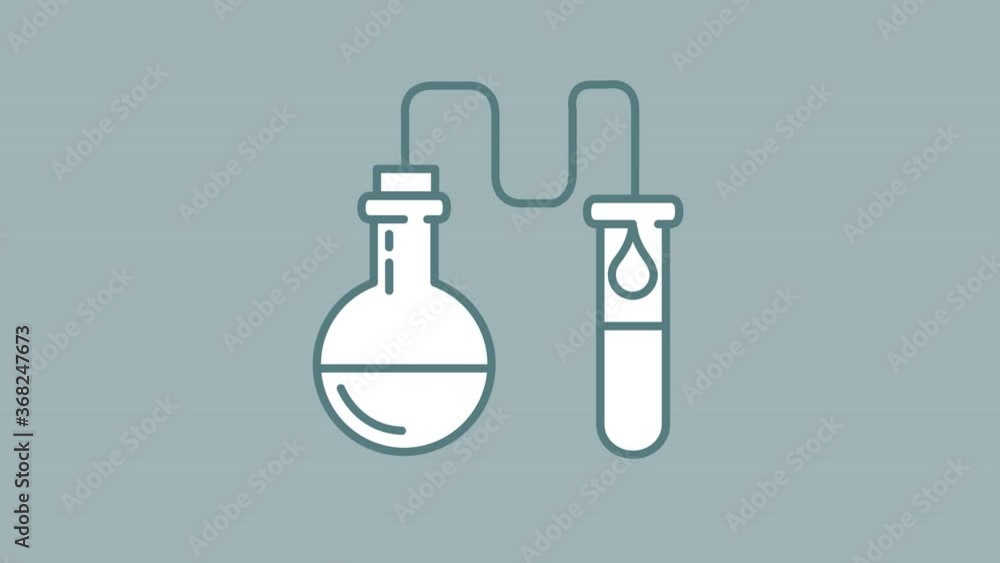 Poster Flask and Test Tube line icon on the Alpha Channel