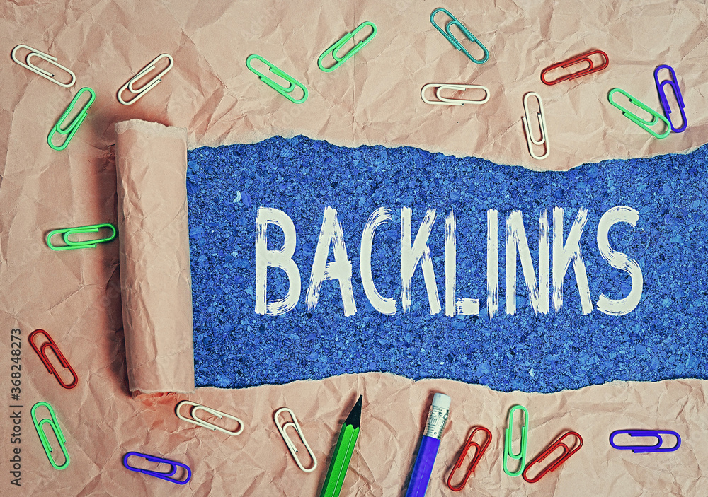 Poster text sign showing backlinks. business photo text links from one website to a page on another website