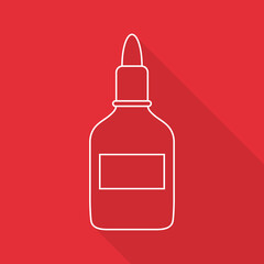 Eye drop bottle icon vector  Eye drops 
 icon with long shadow vector