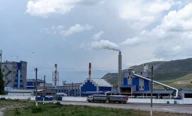 Factory polluting the atmosphere with gases