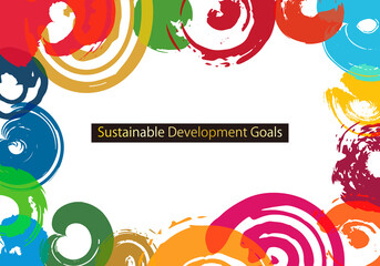SDGsイメージ17色のアブストラクトフレーム