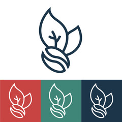 Linear vector icon with coffee bean