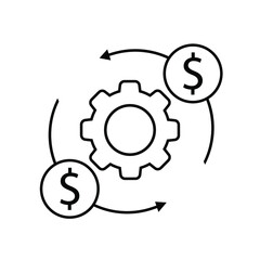 Costs optimization vector icon. Production efficiency illustration sign. expense symbol.