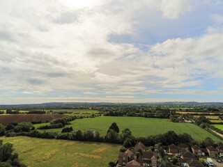 Fototapeta na wymiar birdseye view English countryside