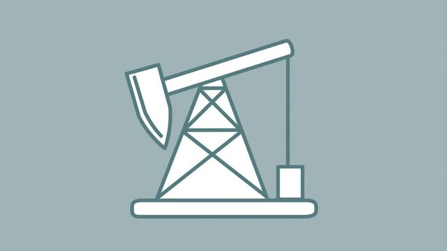 Oil Pumpjack line icon on the Alpha Channel