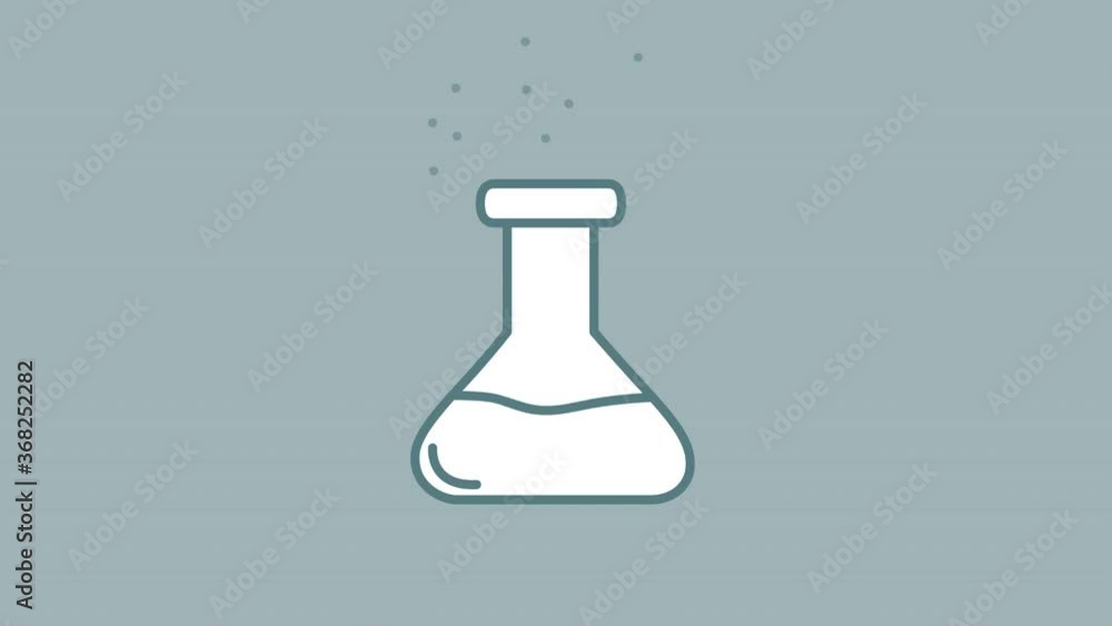 Poster conical flask line icon on the alpha channel